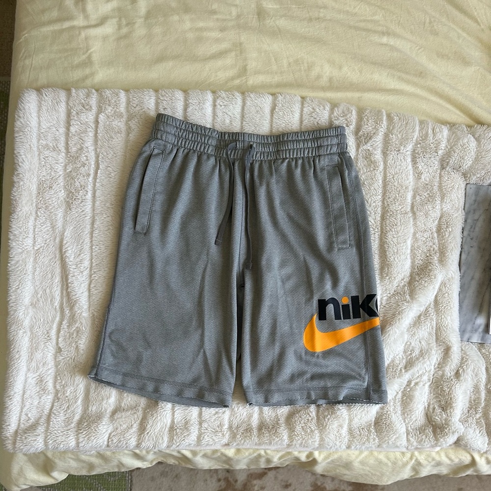 Nike SB Gray Sweat-shorts with Orange Swoosh